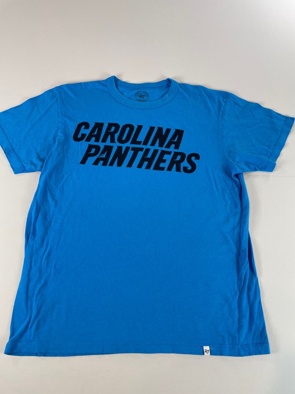 47 Brand Womens Carolina Panthers Blue Cotton Tee Shirt Size S